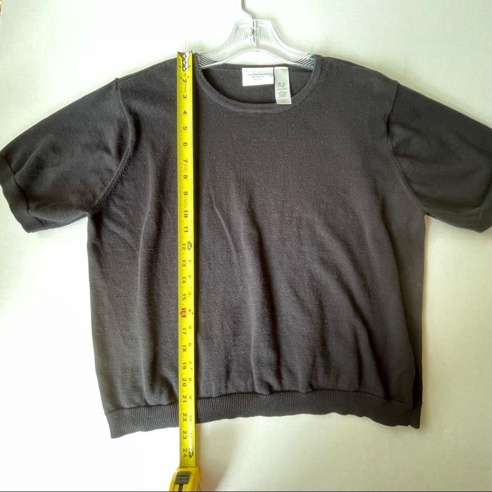2 Elisabeth 1X Petite (1P) Short Sleeve Sweaters - one black / one navy blue - Picture 8 of 11